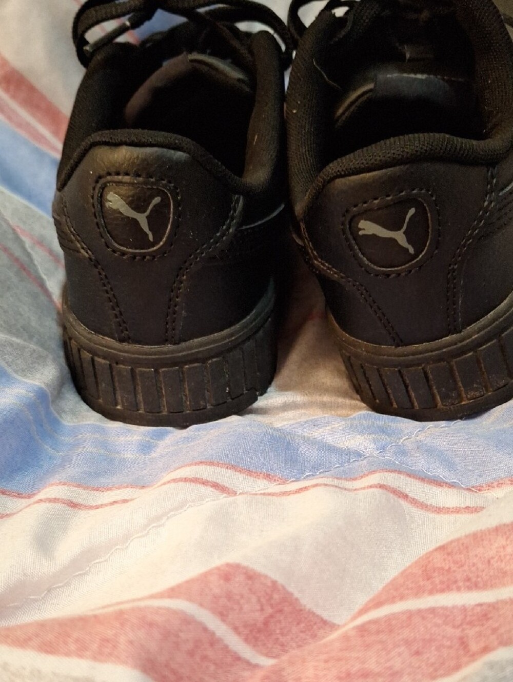 Puma Women's Black Platform Leather Sneakers - Picture 5 of 6